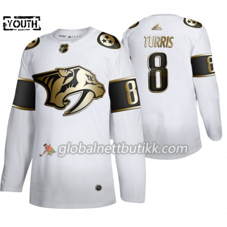 Nashville Predators Hockeydrakt Kyle Turris 8 Adidas 2019-2020 Golden Edition Hvit Authentic - Barn